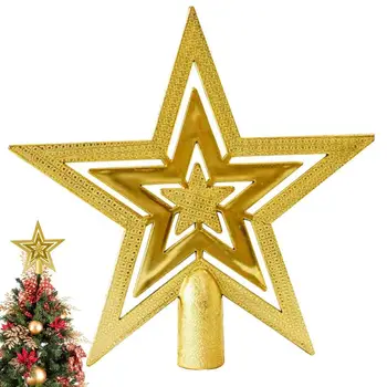 Kalėdų Eglutė Topper | Glittered Gold Star, Medžio Topper | Atostogų 